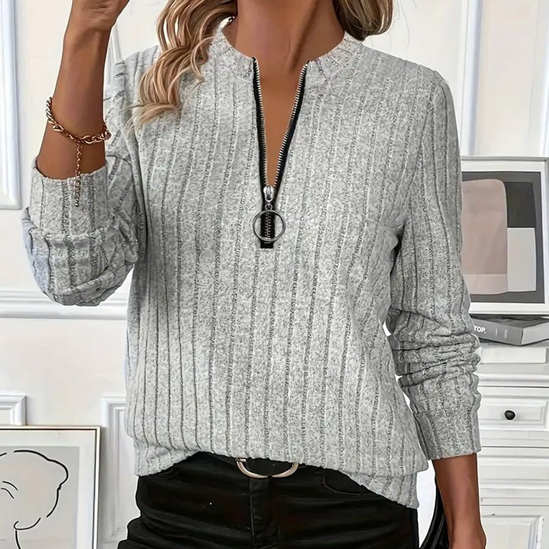 Half - Zip Knit Sweater – Minimal Elegance | The Simple Co – Practical cottage, minimalist style, quiet luxury aesthetic, modern essential – The Simple Co.
