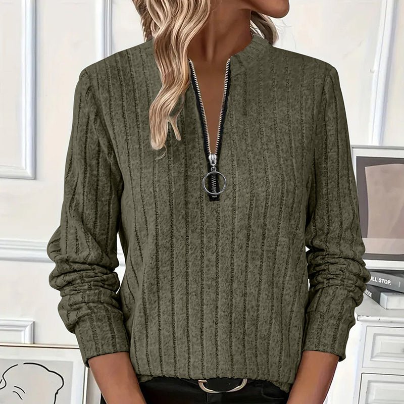 Half - Zip Knit Sweater – Minimal Elegance | The Simple Co – Practical cottage, minimalist style, quiet luxury aesthetic, modern essential – The Simple Co.