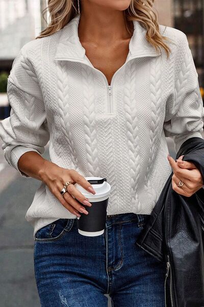 Half - Zip Pullover Knit Top – Minimal Elegance | The Simple Co – Practical cottage, minimalist style, quiet luxury aesthetic, modern essential – The Simple Co.