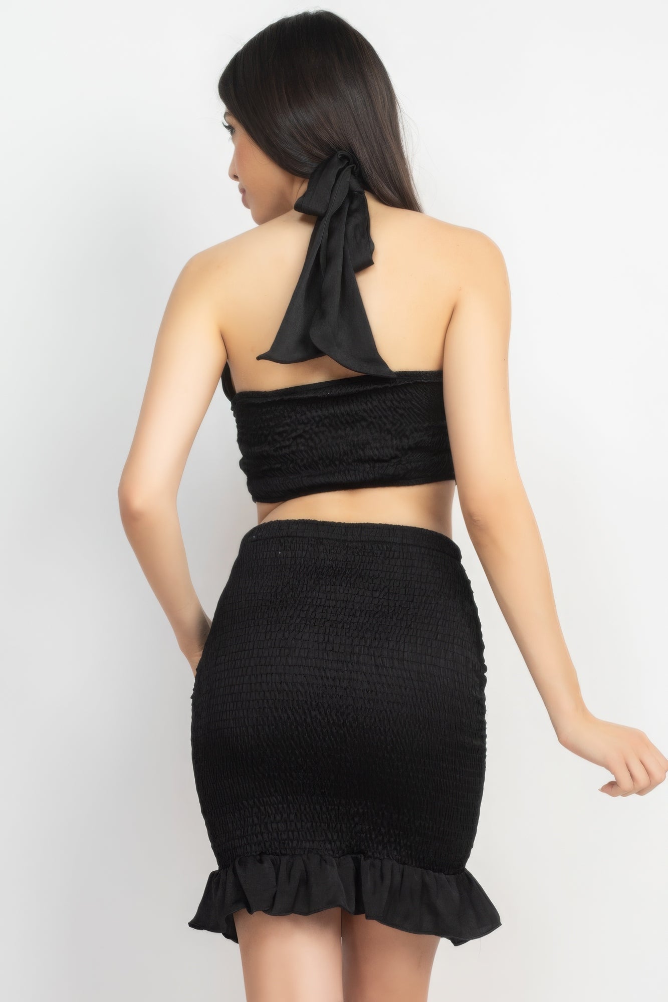 Halter Crop Top & Mini Skirt Set – Sets, minimalist style, quiet luxury aesthetic, modern essential – The Simple Co.