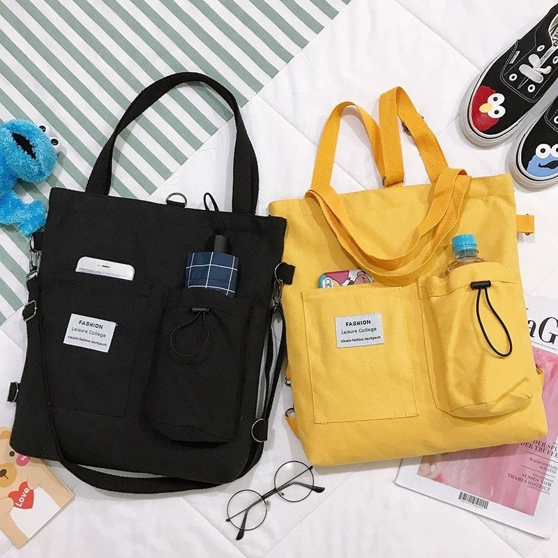 Harajuku Canvas Bags Students Handbag With – Minimal Elegance | The Simple Co – 學校背包, minimalist style, quiet luxury aesthetic, modern essential – The Simple Co.