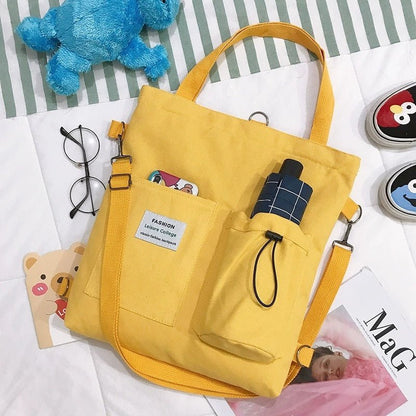Harajuku Canvas Bags Students Handbag With – Minimal Elegance | The Simple Co – 學校背包, minimalist style, quiet luxury aesthetic, modern essential – The Simple Co.