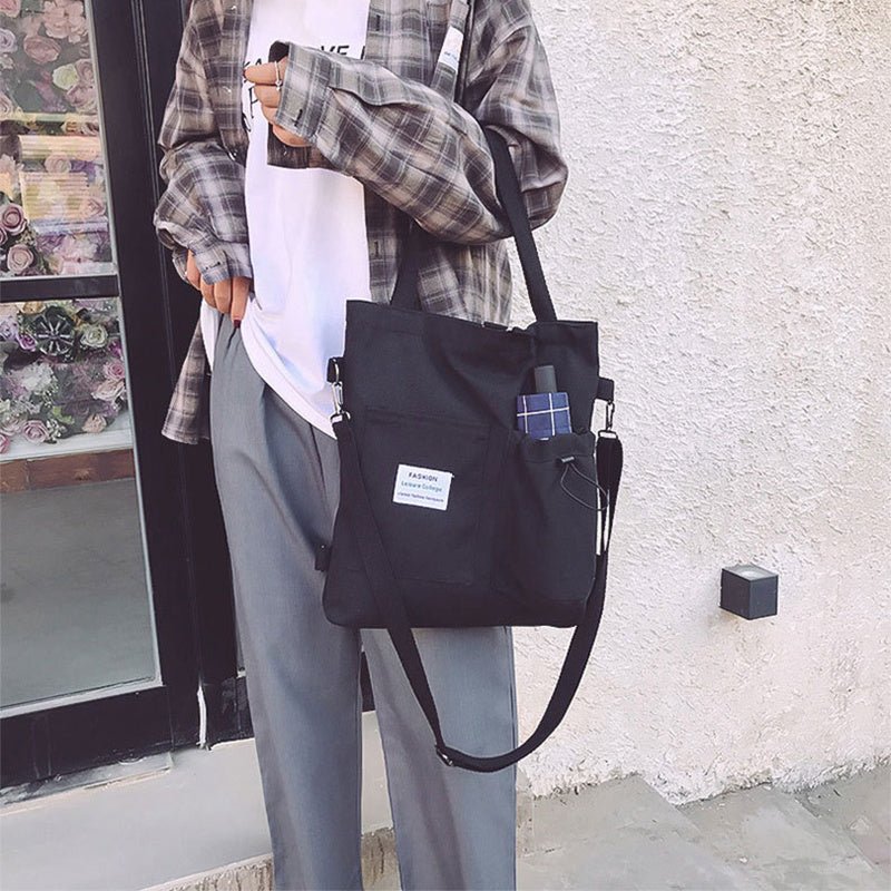 Harajuku Canvas Bags Students Handbag With – Minimal Elegance | The Simple Co – 學校背包, minimalist style, quiet luxury aesthetic, modern essential – The Simple Co.