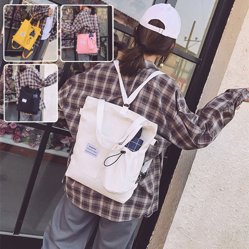 Harajuku Canvas Bags Students Handbag With – Minimal Elegance | The Simple Co – 學校背包, minimalist style, quiet luxury aesthetic, modern essential – The Simple Co.