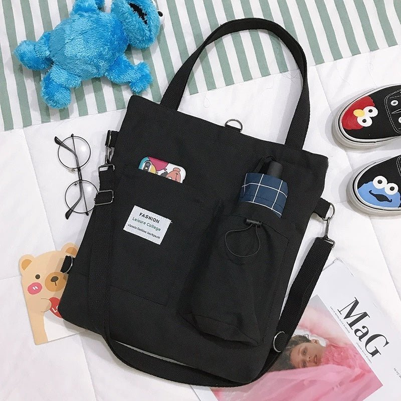 Harajuku Canvas Bags Students Handbag With – Minimal Elegance | The Simple Co – 學校背包, minimalist style, quiet luxury aesthetic, modern essential – The Simple Co.
