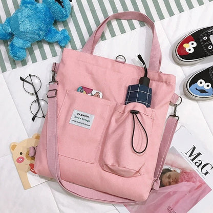 Harajuku Canvas Bags Students Handbag With – Minimal Elegance | The Simple Co – 學校背包, minimalist style, quiet luxury aesthetic, modern essential – The Simple Co.