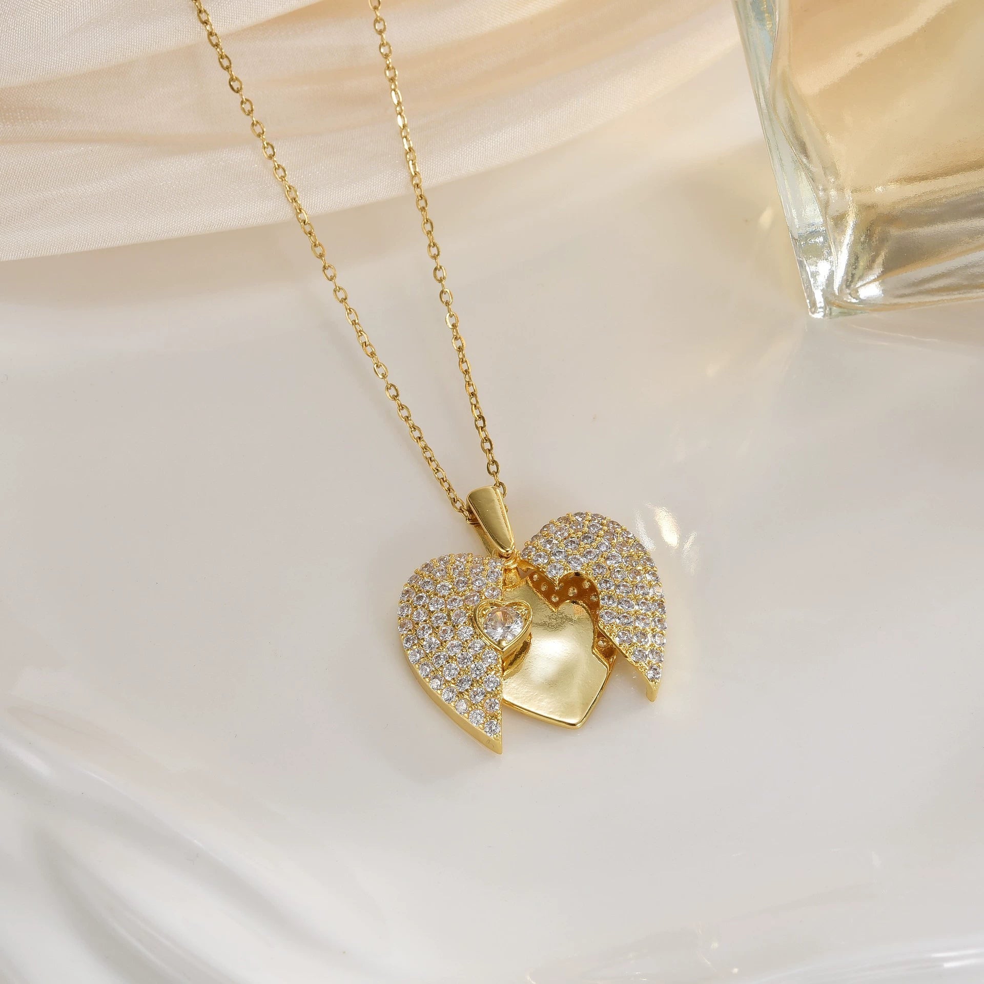 Heart Opening Wings Pendant Necklace - Love Inspired – Minimal Elegance | The Simple Co – Women's Jewelry, minimalist style, quiet luxury aesthetic, modern essential – The Simple Co.