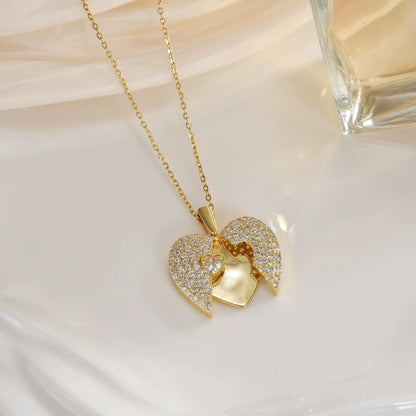 Heart Opening Wings Pendant Necklace - Love Inspired – Minimal Elegance | The Simple Co – Women's Jewelry, minimalist style, quiet luxury aesthetic, modern essential – The Simple Co.