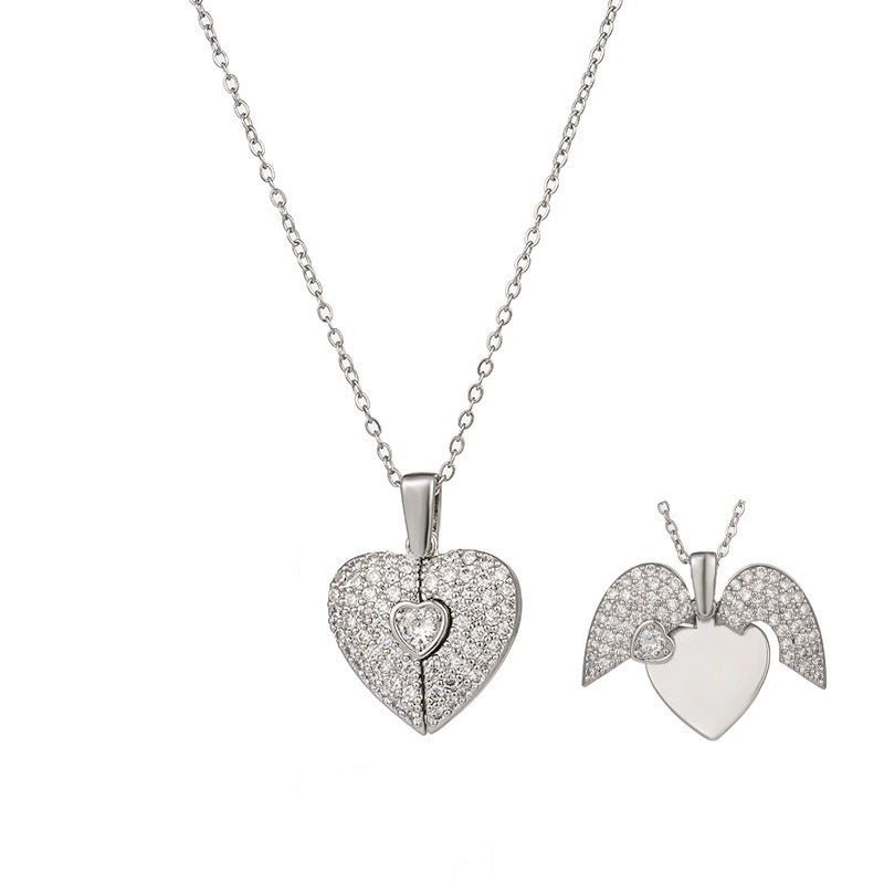 Heart Opening Wings Pendant Necklace - Love Inspired – Minimal Elegance | The Simple Co – Women's Jewelry, minimalist style, quiet luxury aesthetic, modern essential – The Simple Co.