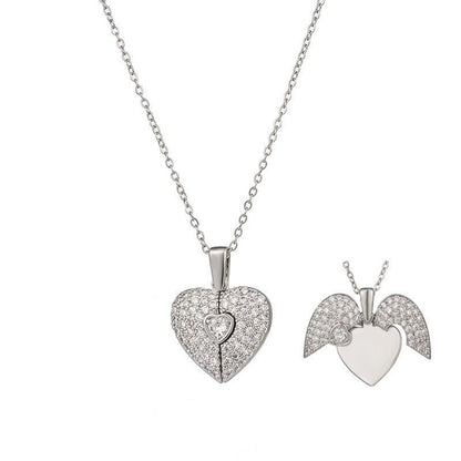 Heart Opening Wings Pendant Necklace - Love Inspired – Minimal Elegance | The Simple Co – Women's Jewelry, minimalist style, quiet luxury aesthetic, modern essential – The Simple Co.