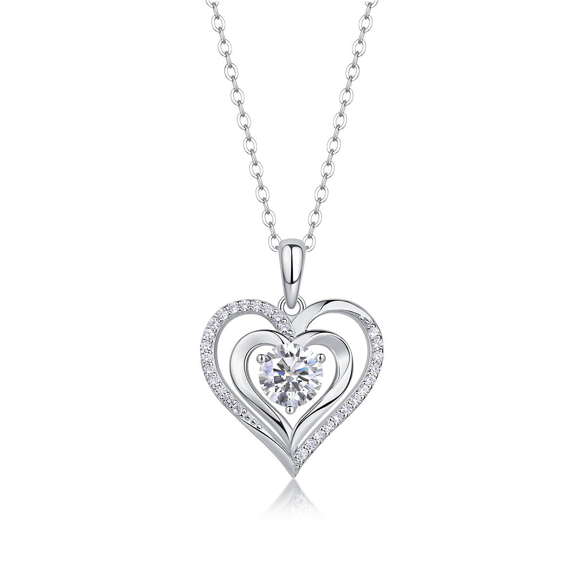 Heart To Heart Moissanite Diamond Pendant Necklace – Minimal Elegance | The Simple Co – Necklaces (Minimalist / Statement / Unis, minimalist style, quiet luxury aesthetic, modern essential – The Simple Co.