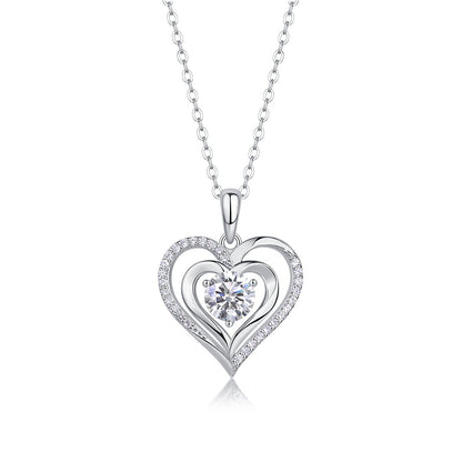 Heart To Heart Moissanite Diamond Pendant Necklace – Minimal Elegance | The Simple Co – Necklaces (Minimalist / Statement / Unis, minimalist style, quiet luxury aesthetic, modern essential – The Simple Co.