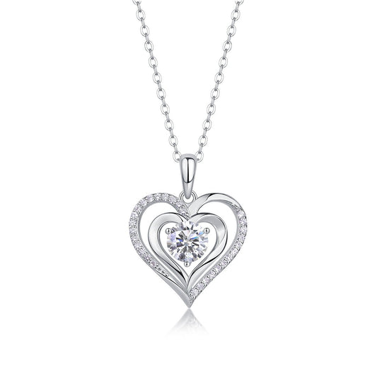 Heart To Heart Moissanite Diamond Pendant Necklace – Minimal Elegance | The Simple Co – Necklaces (Minimalist / Statement / Unis, minimalist style, quiet luxury aesthetic, modern essential – The Simple Co.