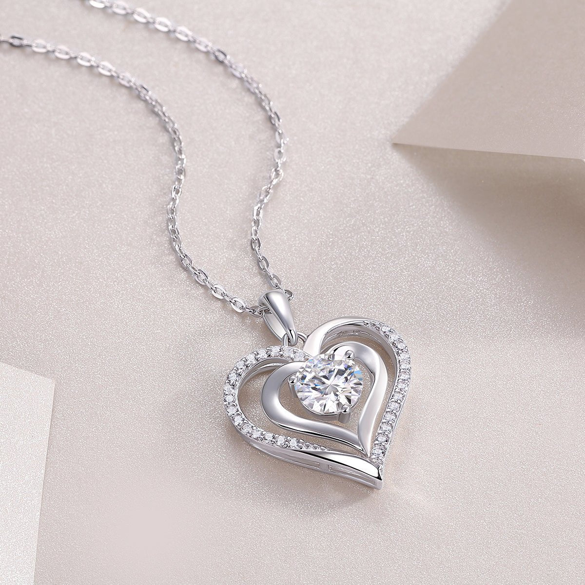 Heart To Heart Moissanite Diamond Pendant Necklace – Minimal Elegance | The Simple Co – Necklaces (Minimalist / Statement / Unis, minimalist style, quiet luxury aesthetic, modern essential – The Simple Co.