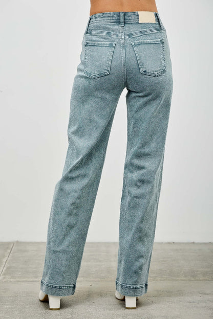 High-Rise Slim Wide-Leg Jeans – Jeans, minimalist style, quiet luxury aesthetic, modern essential – The Simple Co.