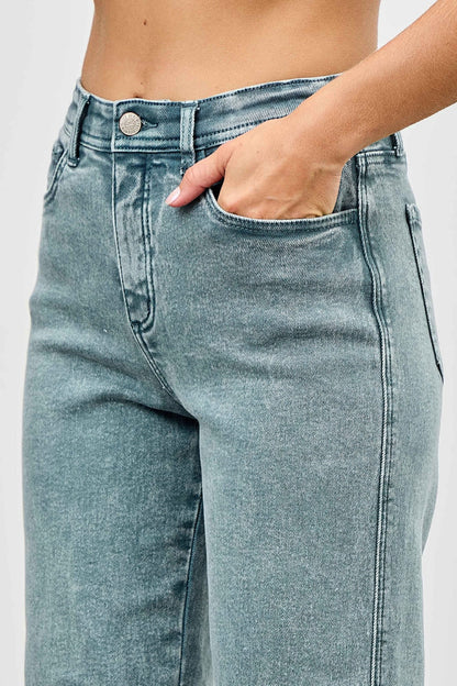 High-Rise Slim Wide-Leg Jeans – Jeans, minimalist style, quiet luxury aesthetic, modern essential – The Simple Co.