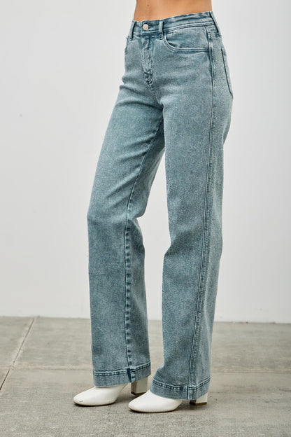 High-Rise Slim Wide-Leg Jeans – Jeans, minimalist style, quiet luxury aesthetic, modern essential – The Simple Co.