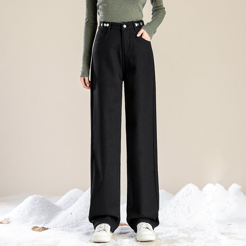 High - Waist Fleece - Lined Jeans - 2026 Winter Collection Casual Denim Pants – Minimal Elegance | The Simple Co – Bottoms, minimalist style, quiet luxury aesthetic, modern essential – The Simple Co.