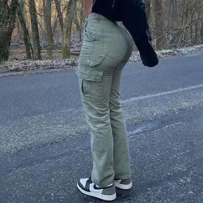 High - Waist Multi - Pocket Cargo Pants - 2026 Winter Collection Stretch Workwear Trousers – Minimal Elegance | The Simple Co – Bottoms, minimalist style, quiet luxury aesthetic, modern essential – The Simple Co.