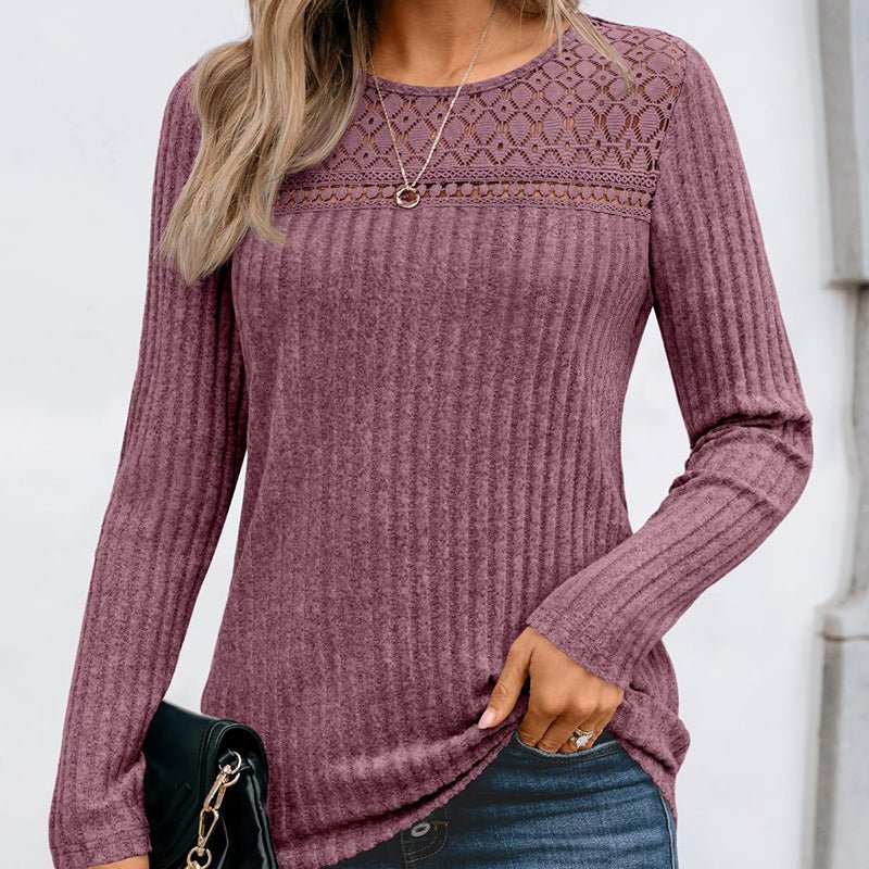 Hollow Out Pullover - 2026 Winter Collection Lightweight Long Sleeve Top – Minimal Elegance | The Simple Co – Practical cottage, minimalist style, quiet luxury aesthetic, modern essential – The Simple Co.