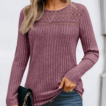 Hollow Out Pullover - 2026 Winter Collection Lightweight Long Sleeve Top – Minimal Elegance | The Simple Co – Practical cottage, minimalist style, quiet luxury aesthetic, modern essential – The Simple Co.