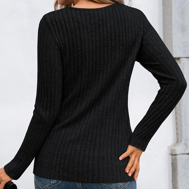 Hollow Out Pullover - 2026 Winter Collection Lightweight Long Sleeve Top – Minimal Elegance | The Simple Co – Practical cottage, minimalist style, quiet luxury aesthetic, modern essential – The Simple Co.