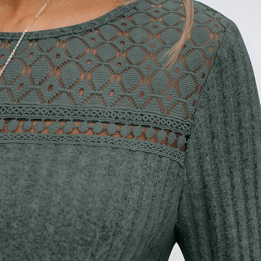 Hollow Out Pullover - 2026 Winter Collection Lightweight Long Sleeve Top – Minimal Elegance | The Simple Co – Practical cottage, minimalist style, quiet luxury aesthetic, modern essential – The Simple Co.
