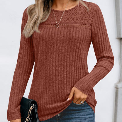 Hollow Out Pullover - 2026 Winter Collection Lightweight Long Sleeve Top – Minimal Elegance | The Simple Co – Practical cottage, minimalist style, quiet luxury aesthetic, modern essential – The Simple Co.