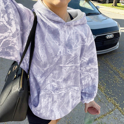 Jungle Maple Leaf Print Hoodie - 2026 Winter Collection Long Sleeve Sweatshirt – Minimal Elegance | The Simple Co – Tops, minimalist style, quiet luxury aesthetic, modern essential – The Simple Co.