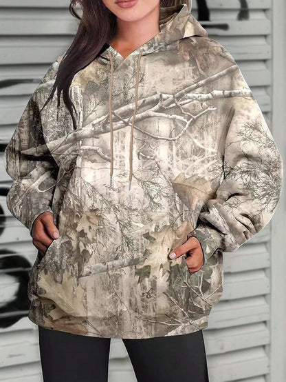 Jungle Maple Leaf Print Hoodie - 2026 Winter Collection Long Sleeve Sweatshirt – Minimal Elegance | The Simple Co – Tops, minimalist style, quiet luxury aesthetic, modern essential – The Simple Co.