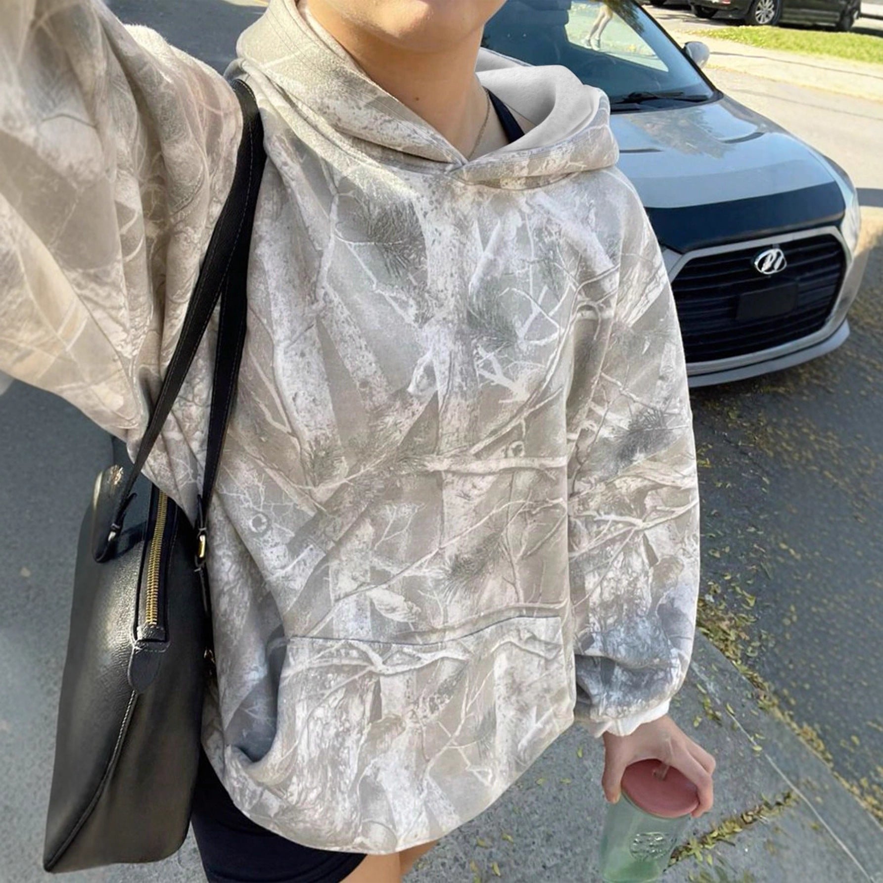 Jungle Maple Leaf Print Hoodie - 2026 Winter Collection Long Sleeve Sweatshirt – Minimal Elegance | The Simple Co – Tops, minimalist style, quiet luxury aesthetic, modern essential – The Simple Co.