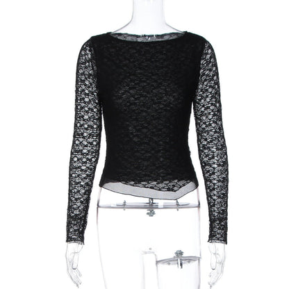 Lace - Panelled Long - Sleeve Top – Minimal Elegance | The Simple Co – Women's Tops, minimalist style, quiet luxury aesthetic, modern essential – The Simple Co.