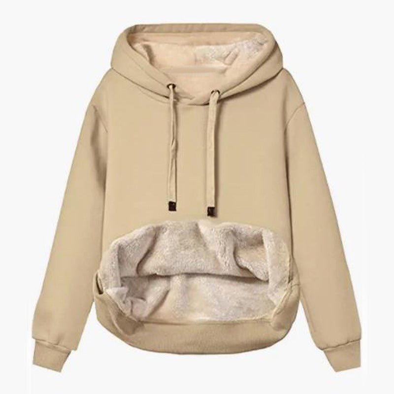 Lamb Fleece Hooded Sweatshirt Jacket - 2026 Winter Collection Warm Sports Jacket – Minimal Elegance | The Simple Co – Practical cottage, minimalist style, quiet luxury aesthetic, modern essential – The Simple Co.