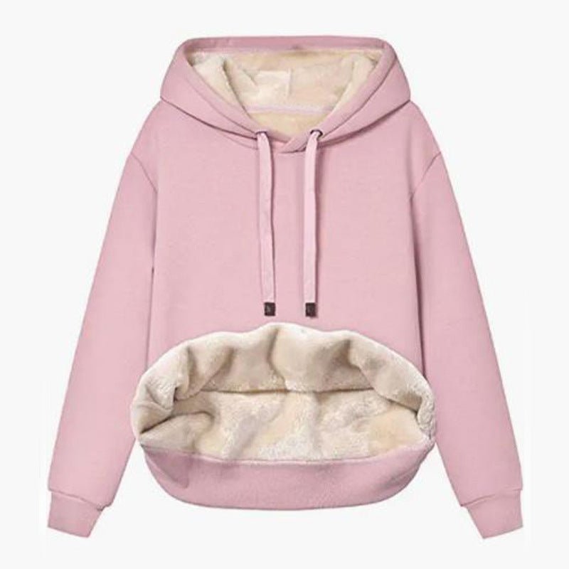 Lamb Fleece Hooded Sweatshirt Jacket - 2026 Winter Collection Warm Sports Jacket – Minimal Elegance | The Simple Co – Practical cottage, minimalist style, quiet luxury aesthetic, modern essential – The Simple Co.