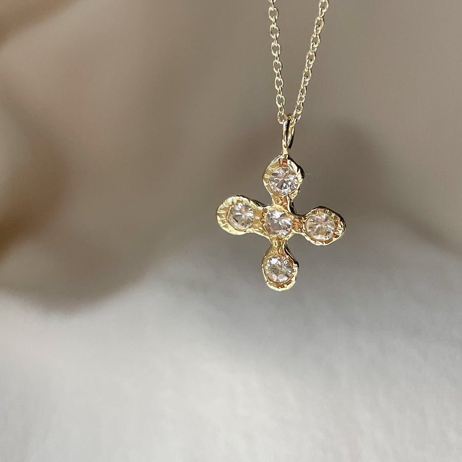 Light Luxury Floral Cross Pendant Zircon Necklace - Delicate Design – Minimal Elegance | The Simple Co – Necklaces (Minimalist / Statement / Unis, minimalist style, quiet luxury aesthetic, modern essential – The Simple Co.