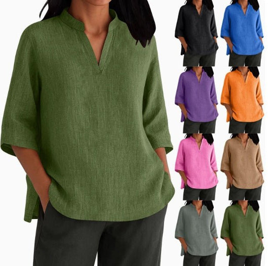 Linen Cotton Shirts in L – Effortless Lightweight Summer Top for Women | The Simple Co. – Apparel & Accessories > Clothing > Shirt, minimalist style, quiet luxury aesthetic, modern essential – The Simple Co.