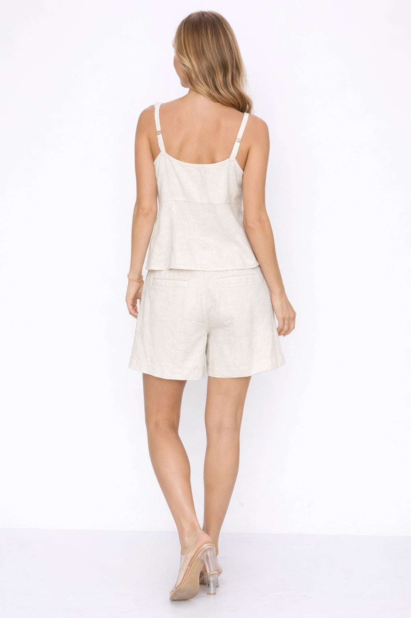 Linen Tie-Front Top & Shorts Set – Sets, minimalist style, quiet luxury aesthetic, modern essential – The Simple Co.
