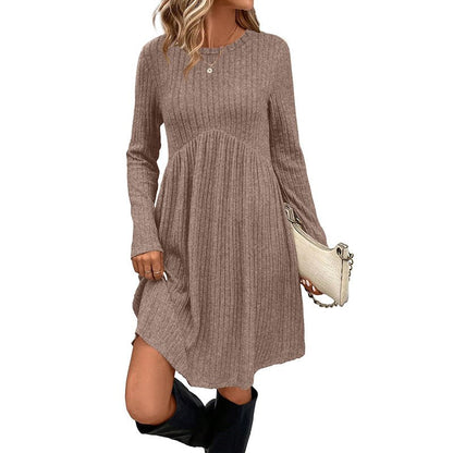 Long Sleeve Knit Dress – Minimal Elegance | The Simple Co – Practical cottage, minimalist style, quiet luxury aesthetic, modern essential – The Simple Co.