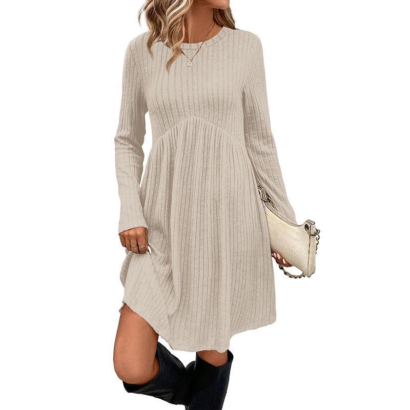 Long Sleeve Knit Dress – Minimal Elegance | The Simple Co – Practical cottage, minimalist style, quiet luxury aesthetic, modern essential – The Simple Co.