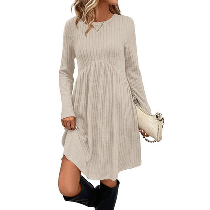Long Sleeve Knit Dress – Minimal Elegance | The Simple Co – Practical cottage, minimalist style, quiet luxury aesthetic, modern essential – The Simple Co.