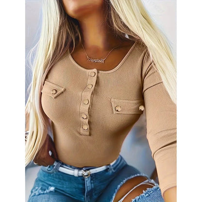 Long Sleeves Ribbed Knit Tunic – Minimal Elegance | The Simple Co – Practical cottage, minimalist style, quiet luxury aesthetic, modern essential – The Simple Co.