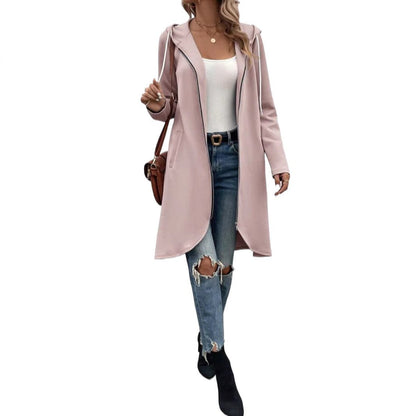 Long Zip Hooded Sweatshirt with Velvet – Minimal Elegance | The Simple Co – Practical cottage, minimalist style, quiet luxury aesthetic, modern essential – The Simple Co.