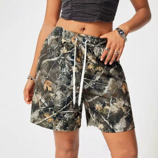 Loose Camo Print Drawstring Shorts | The Simple Co. – Bottoms, minimalist style, quiet luxury aesthetic, modern essential – The Simple Co.