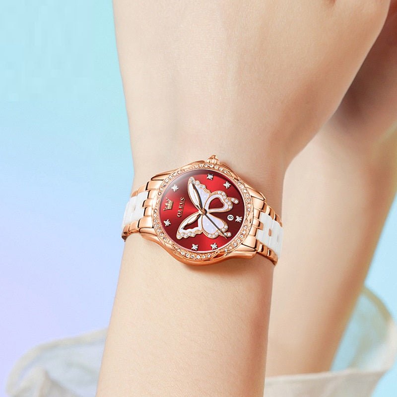 Luminous Ceramic Band Quartz Watch - Water - Resistant Watch – Minimal Elegance | The Simple Co – Watches & Jewelry, minimalist style, quiet luxury aesthetic, modern essential – The Simple Co.
