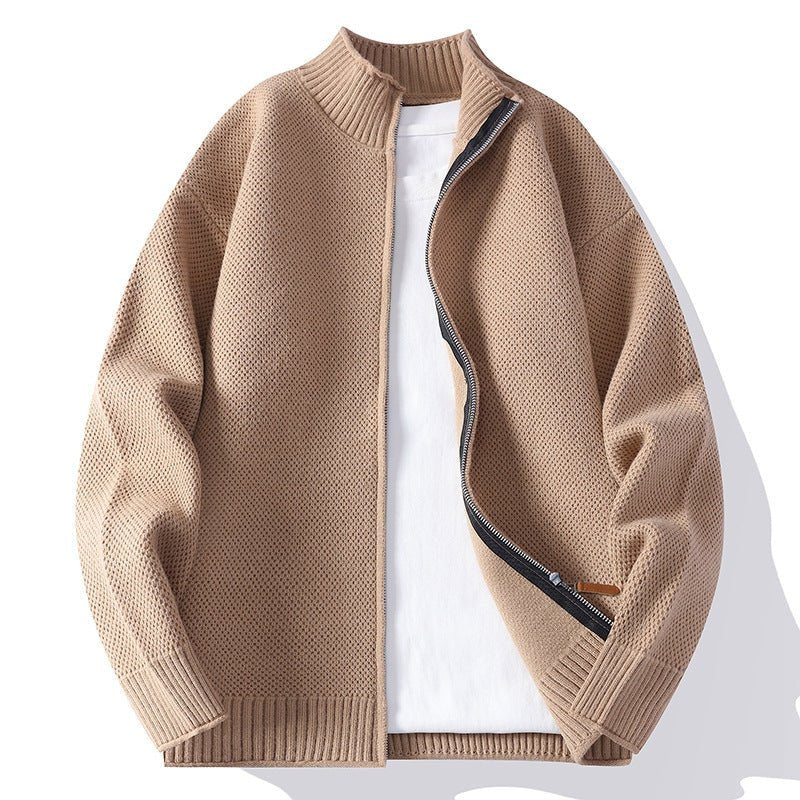 Men's American - style Solid Color Sweater Coat – Minimal Elegance | The Simple Co – Practical cottage, minimalist style, quiet luxury aesthetic, modern essential – The Simple Co.