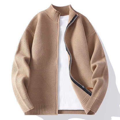 Men's American - style Solid Color Sweater Coat – Minimal Elegance | The Simple Co – Practical cottage, minimalist style, quiet luxury aesthetic, modern essential – The Simple Co.