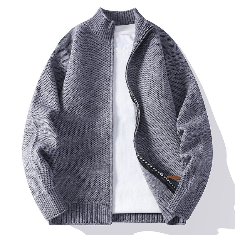 Men's American - style Solid Color Sweater Coat – Minimal Elegance | The Simple Co – Practical cottage, minimalist style, quiet luxury aesthetic, modern essential – The Simple Co.