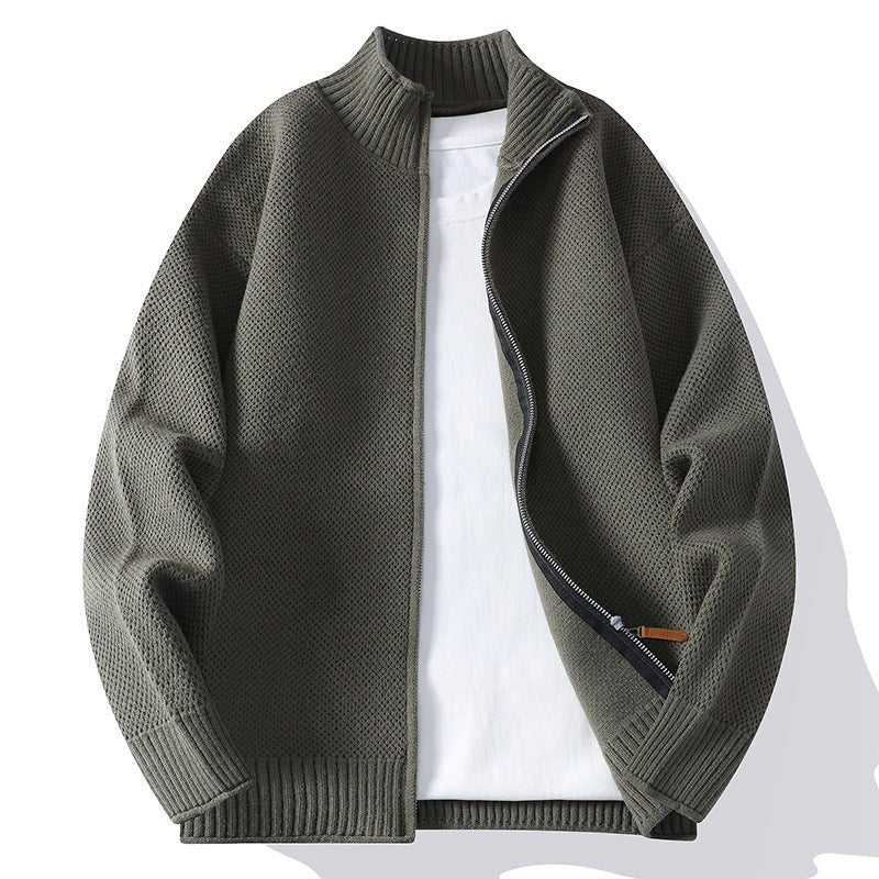 Men's American - style Solid Color Sweater Coat – Minimal Elegance | The Simple Co – Practical cottage, minimalist style, quiet luxury aesthetic, modern essential – The Simple Co.
