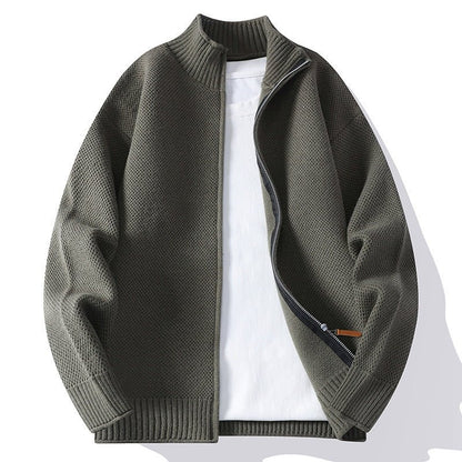 Men's American - style Solid Color Sweater Coat – Minimal Elegance | The Simple Co – Practical cottage, minimalist style, quiet luxury aesthetic, modern essential – The Simple Co.