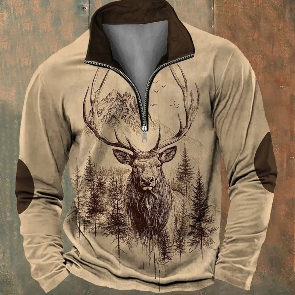 Men's Casual Stand - Up Collar Half Zip Pullover Sweater – Minimal Elegance | The Simple Co – Men’s Long Sleeves, minimalist style, quiet luxury aesthetic, modern essential – The Simple Co.